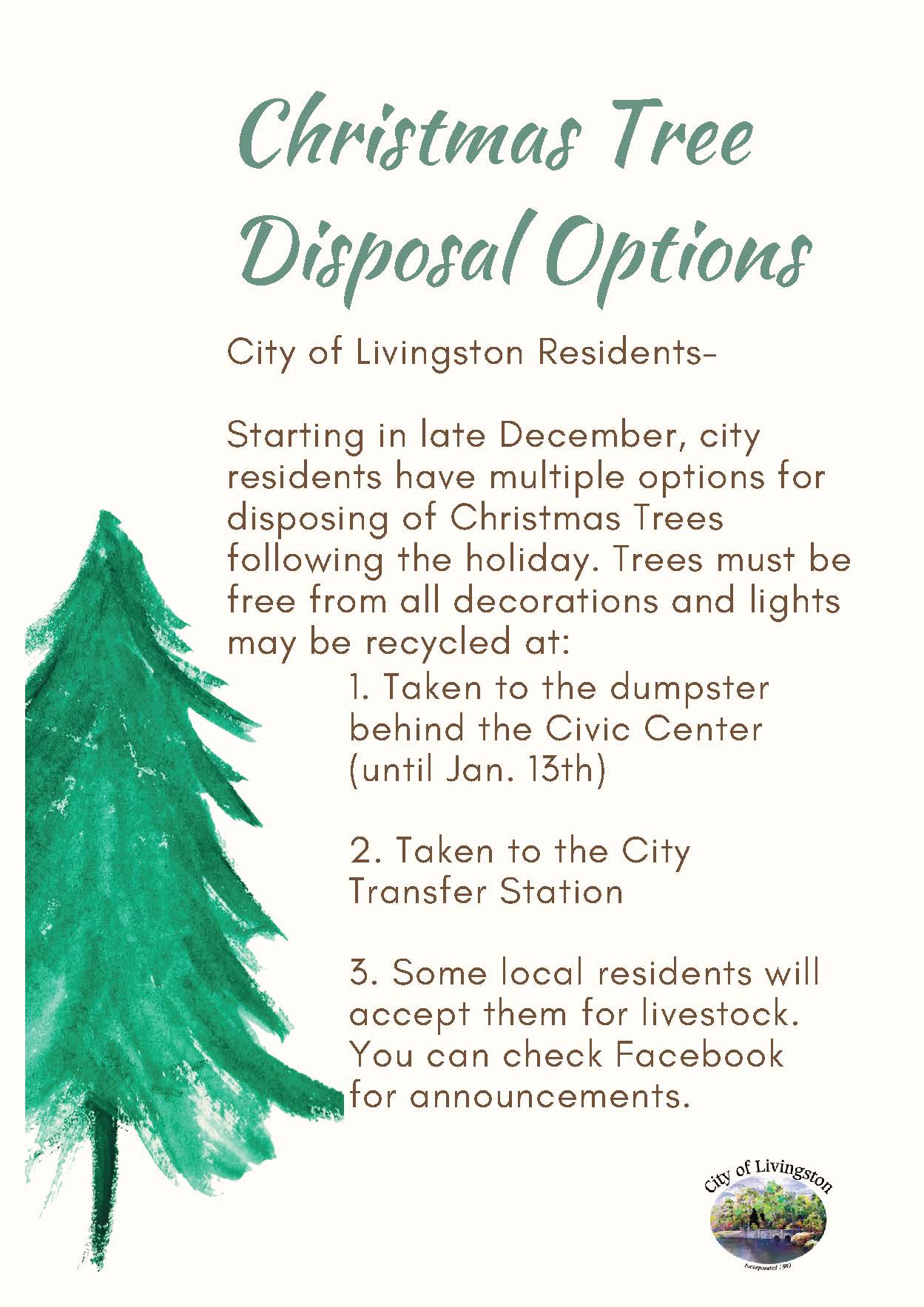 Christmas Tree Disposal Options Livingston, Montana